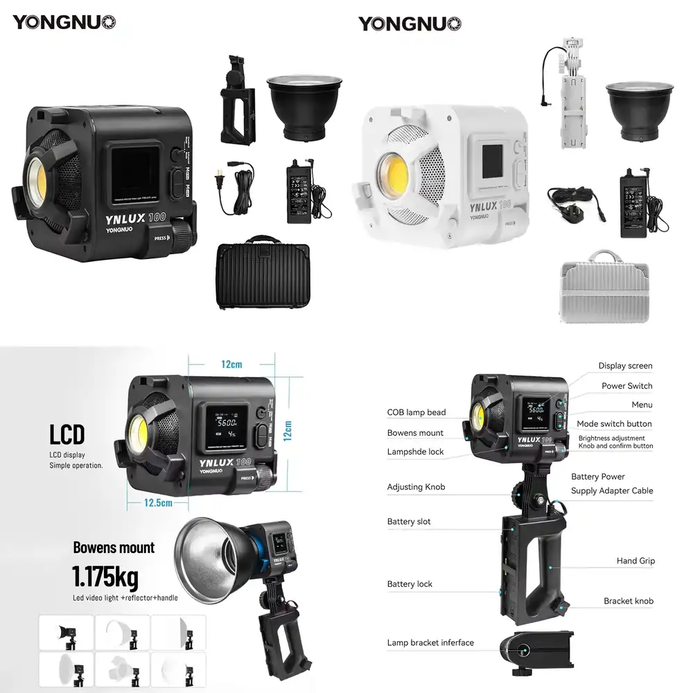 Photography Studio - 용누오 YNLUX100 100W 3200K-5600K 컴팩트 휴대용