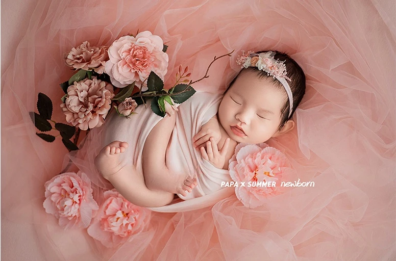 아기를위한 신생아 사진 소품 봄 핑크 꽃 테마 세트 메 - Photography Studio 리뷰 및 가격