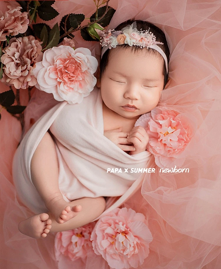 아기를위한 신생아 사진 소품 봄 핑크 꽃 테마 세트 메 - Photography Studio 리뷰 및 가격