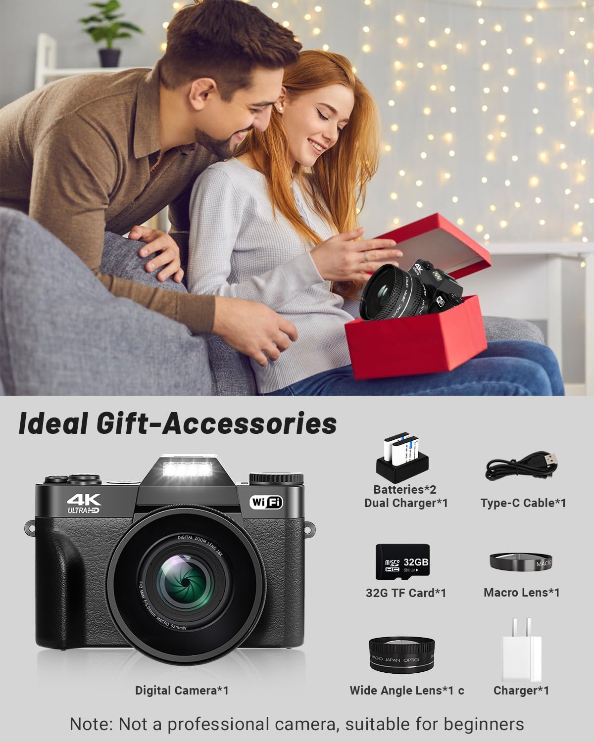 WiFi 기능이 있는 브이로그 및 사진 촬영용 디지털  - Photography Zooming 리뷰 및 가격