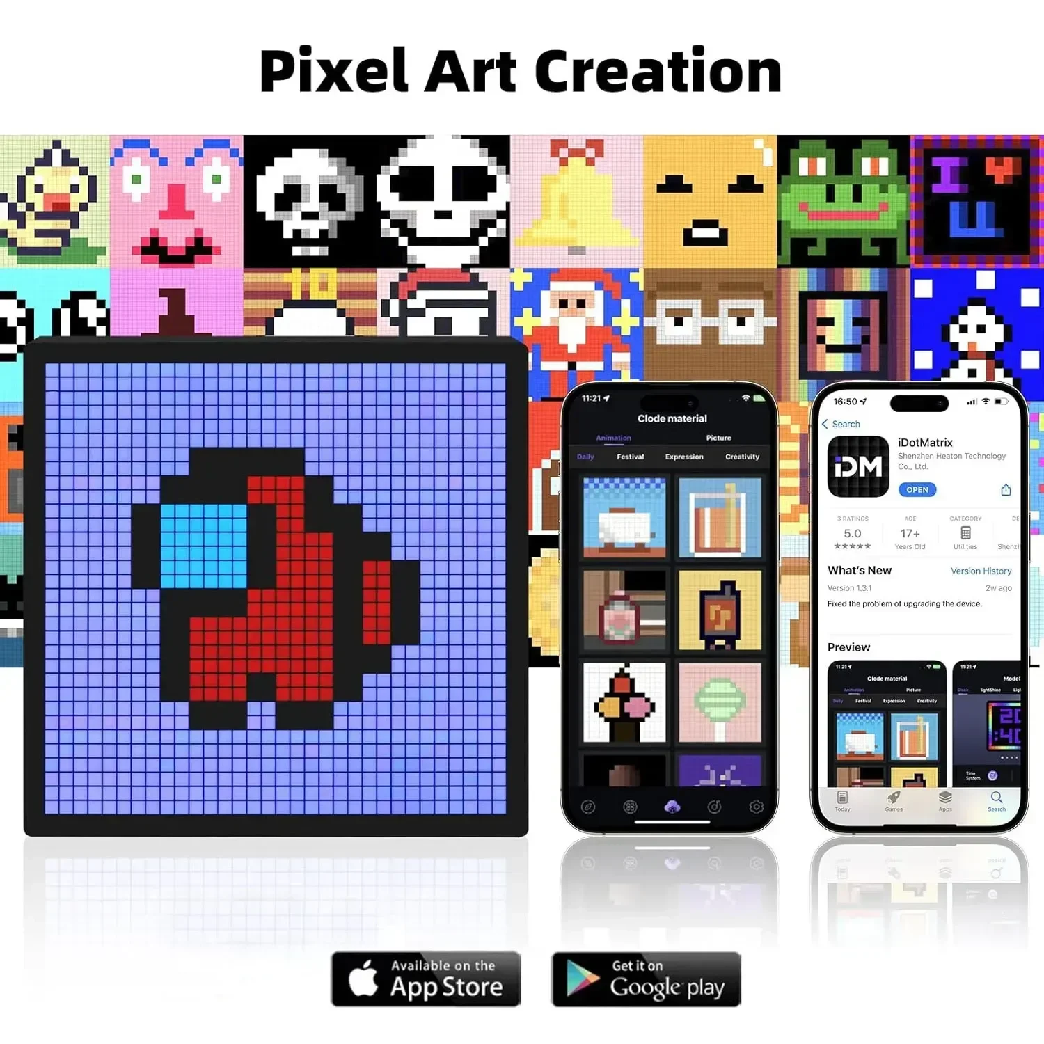 LED 픽셀 디스플레이 앱 제어 프로그래밍 가능 야간  - Pixel Art Led Panel 리뷰 및 가격