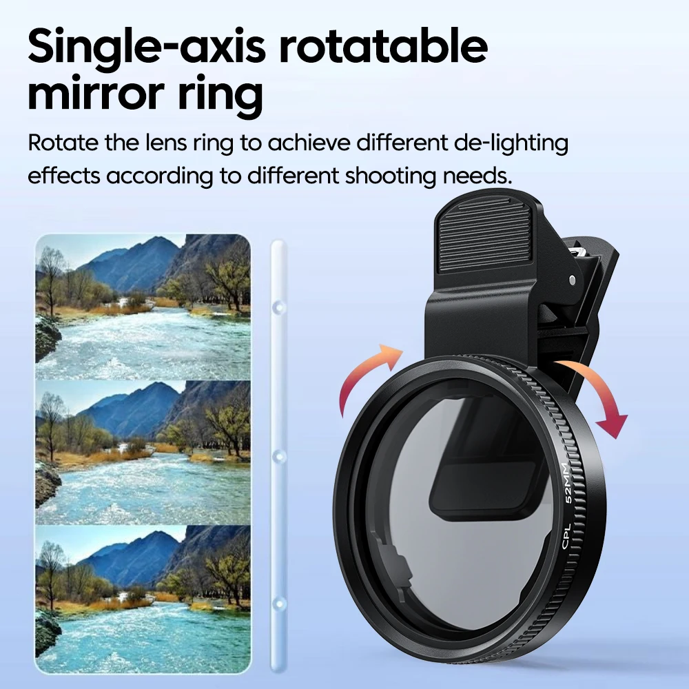 새로운 52mm CPL 휴대폰 렌즈 필터 렌즈 클립 카 - Photography Zooming 리뷰 및 가격